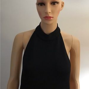 St. John Black Halter Backless Dress Size 10